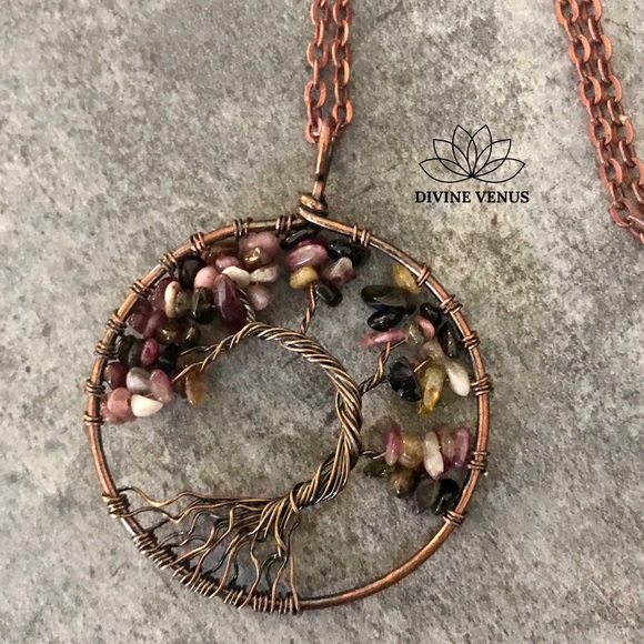 Tourmaline Tree of Life Necklace - Picture 8 of 8